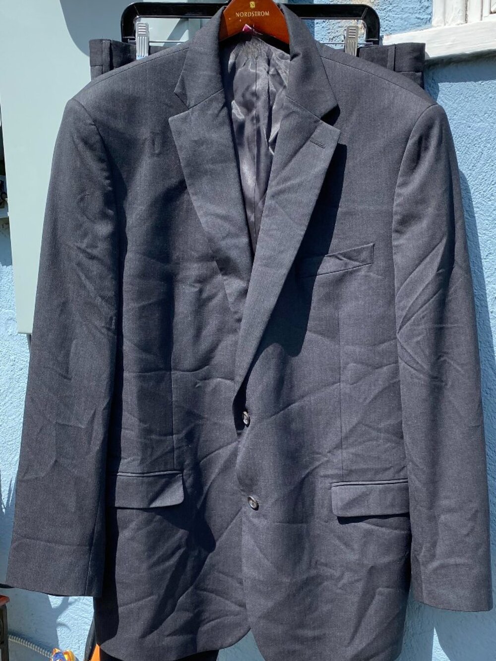Lauren Ralph Lauren 100% Wool Two Piece Suit Gray Grey 46L Big & Tall